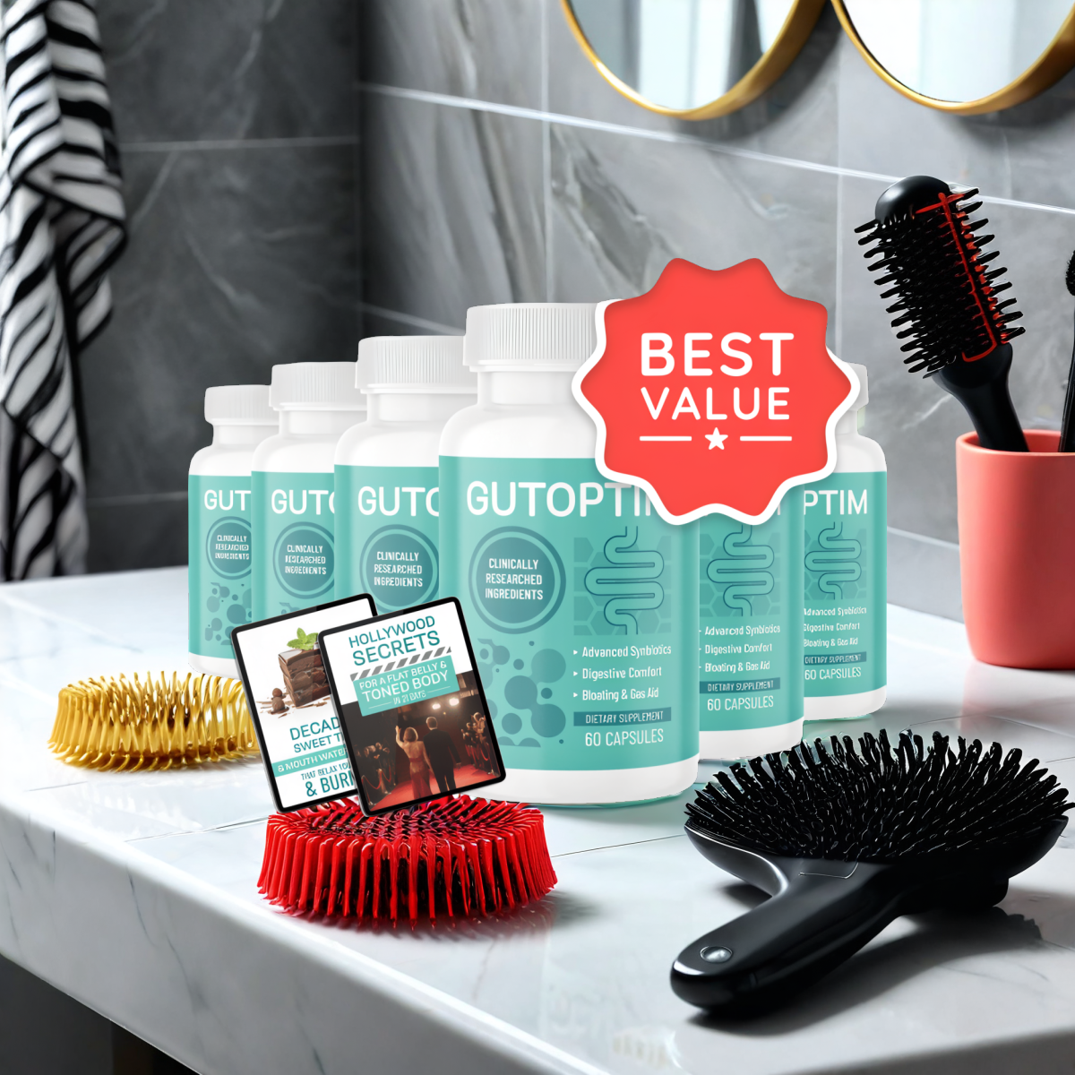 GutOptim - 6 Bottles + 2  Ebooks